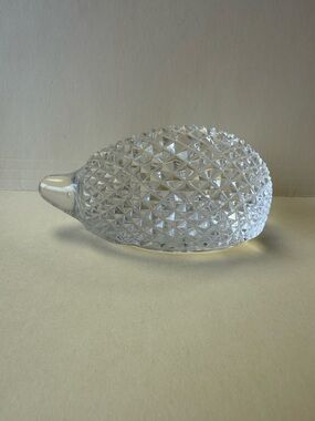 Vintage Waterford Crystal Diamond-Cut Decorative Hedgehog Figurine Paperweight.